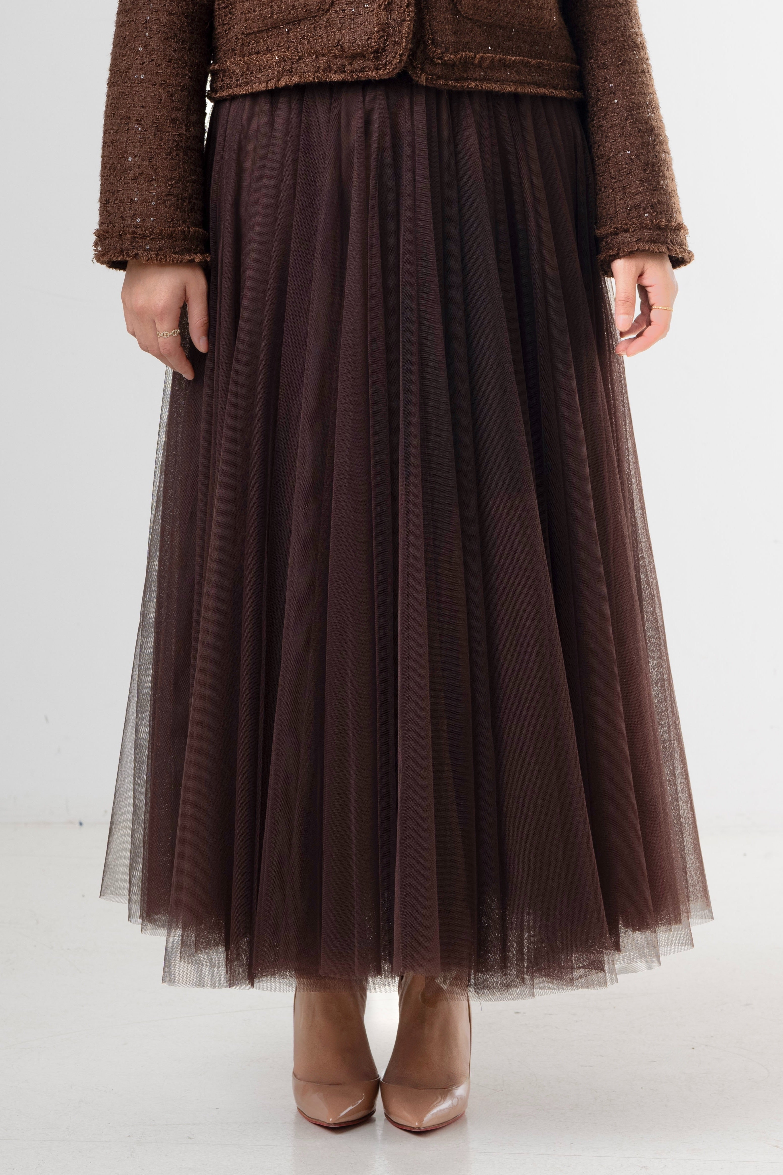 dishh brown dress Tulle Maxi Skirt