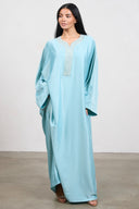 Abaya with inner belt - Blue