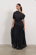 Asymmetrical Draped Top – Black