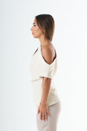 Asymmetrical Draped Top – Beige