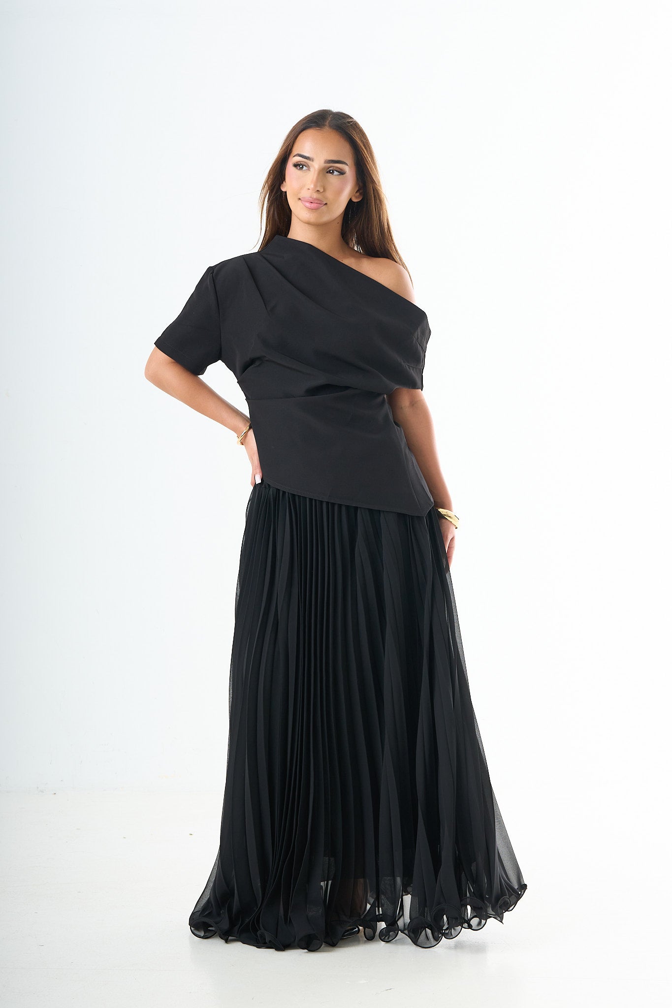 Plisse Skirt - Black-7