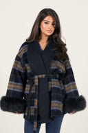 Autumn Muse Wrap Coat - Navy