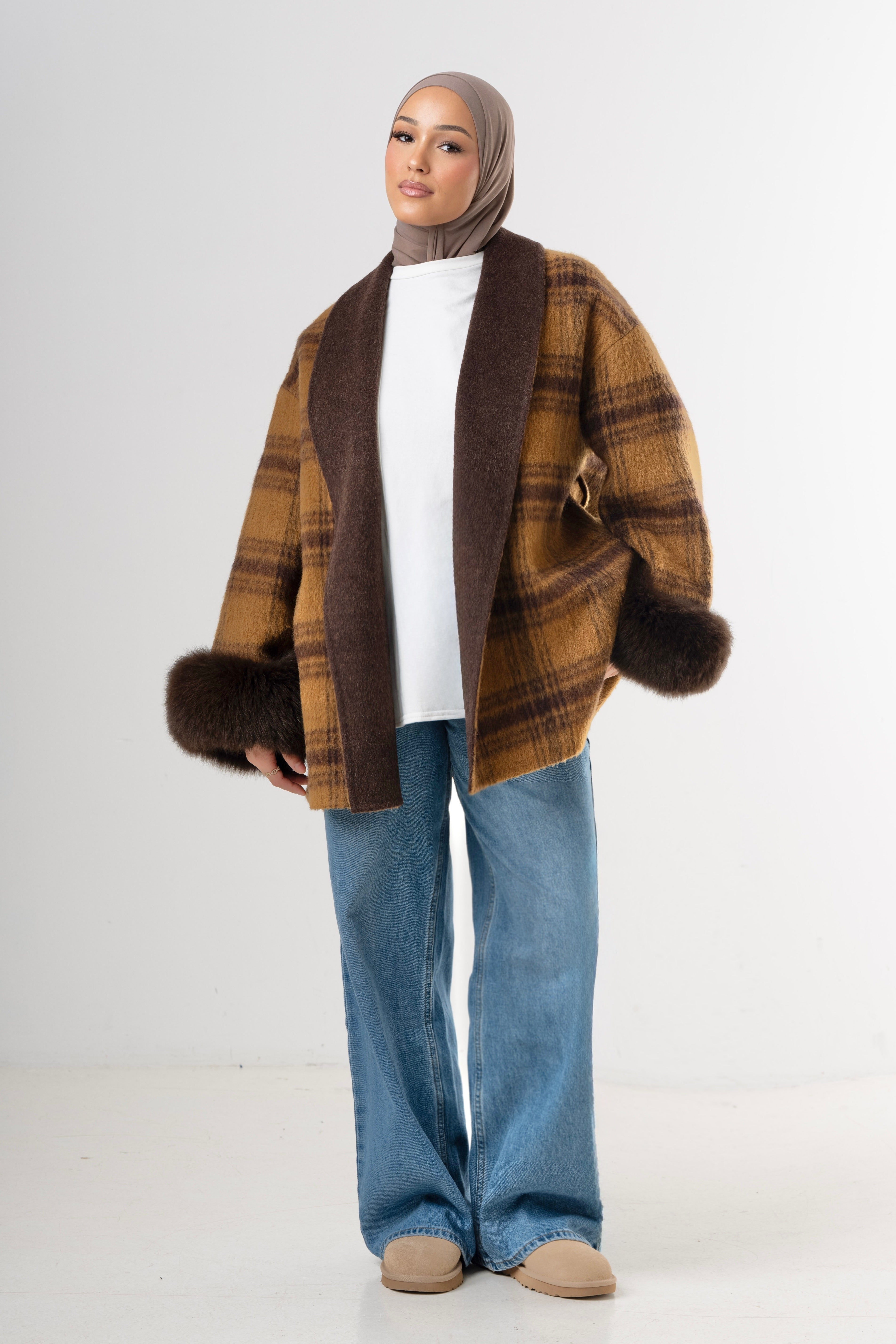 Autumn Muse Wrap Coat - Orange-1