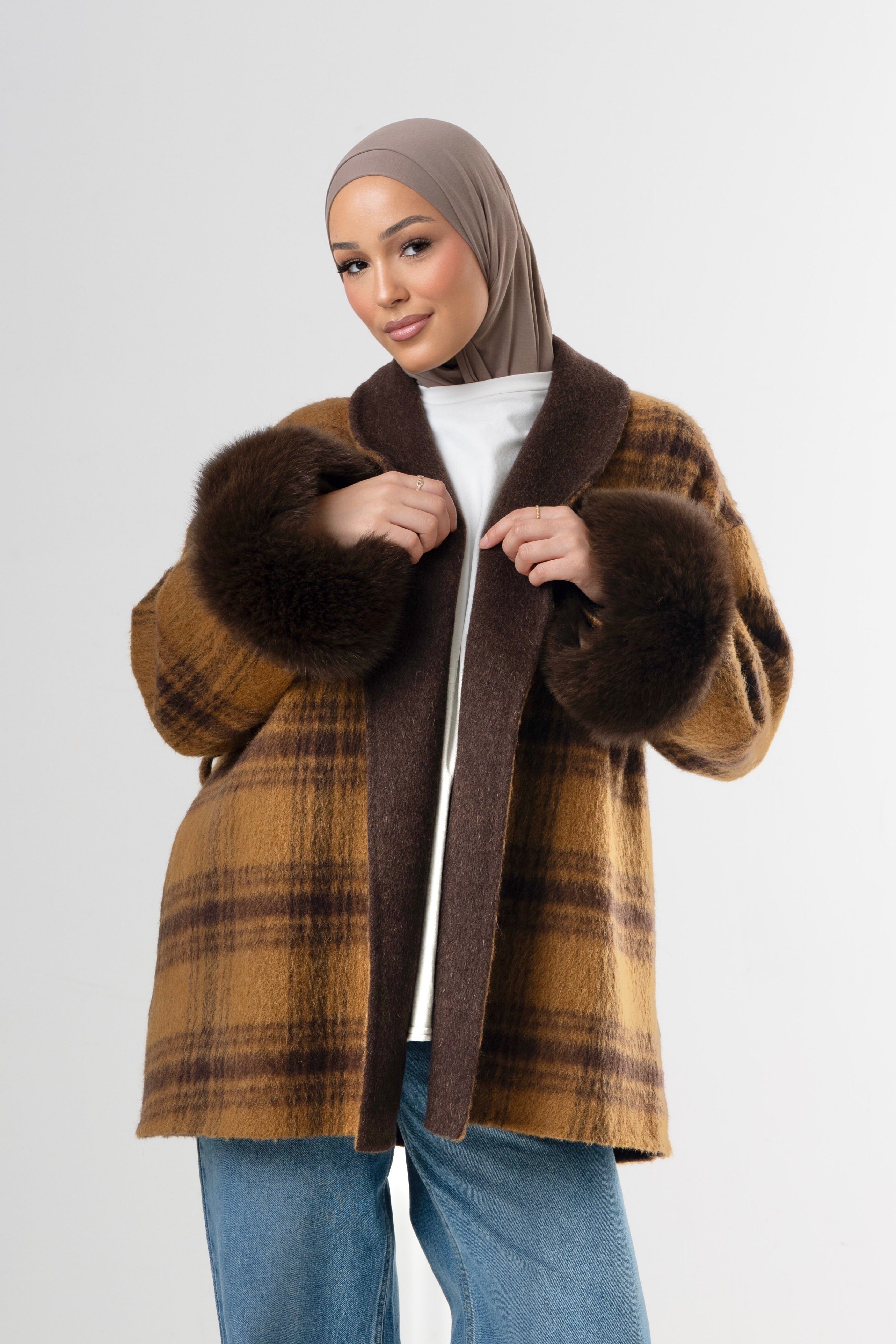 Autumn Muse Wrap Coat - Orange-2