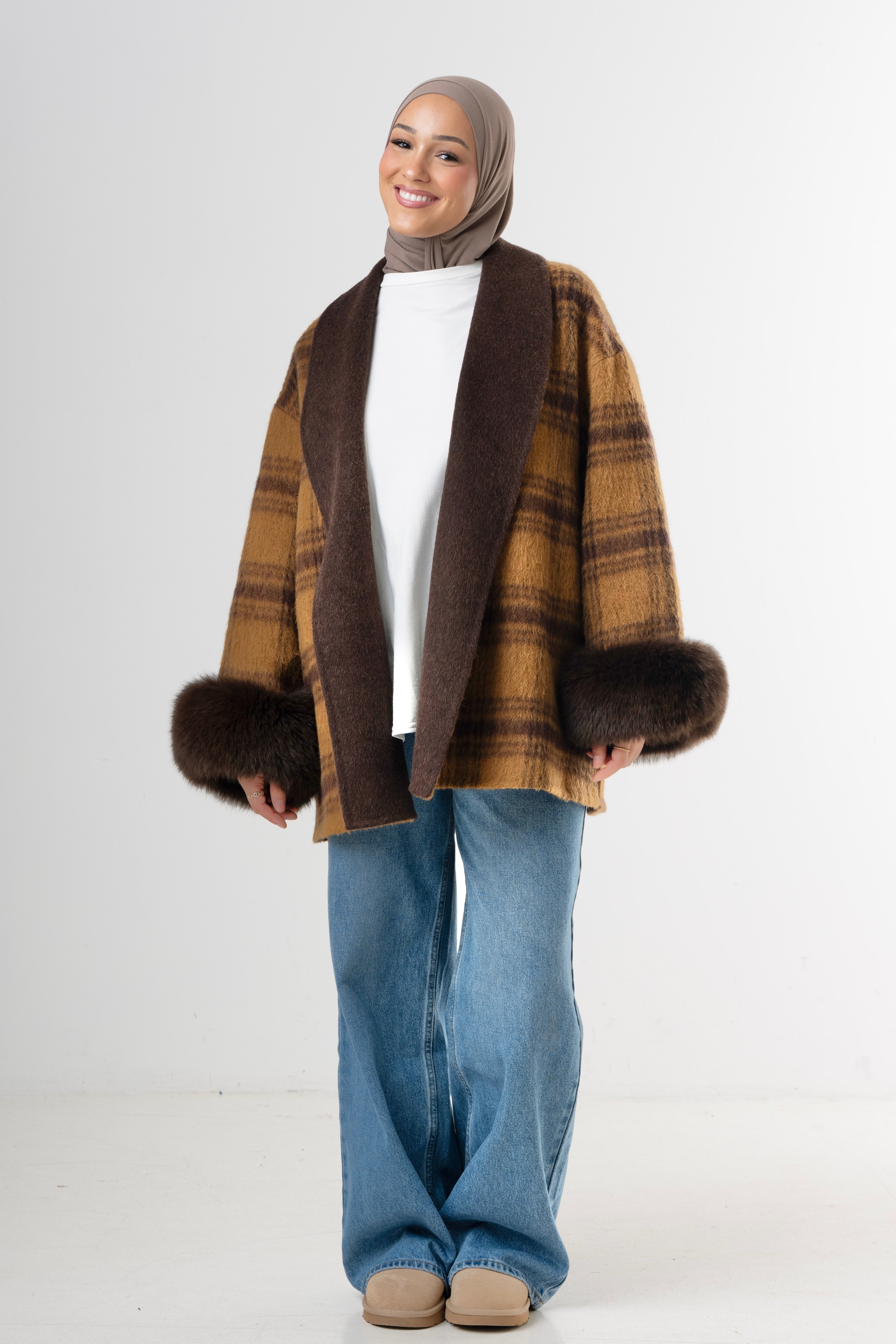 Autumn Muse Wrap Coat - Orange-3
