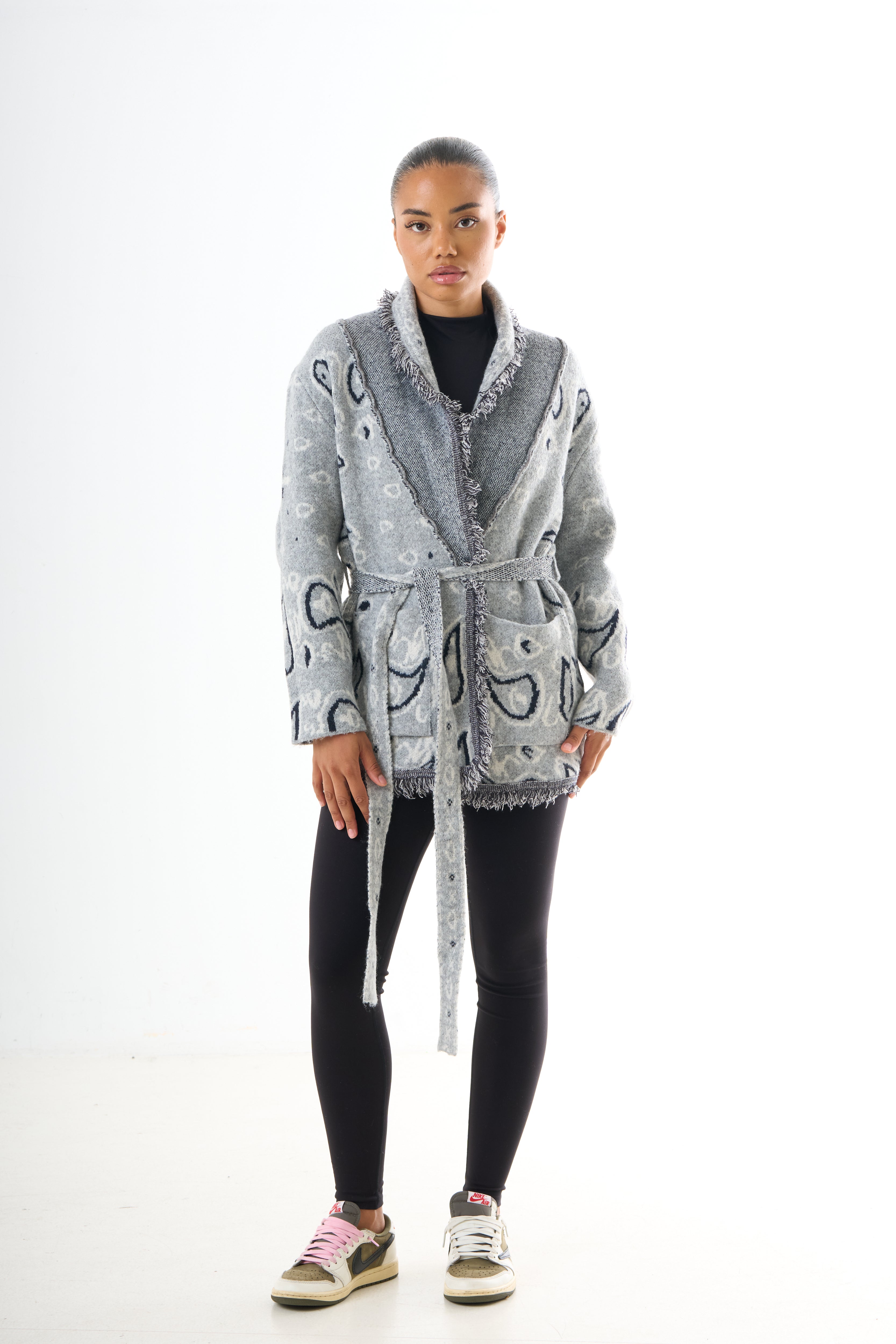 Bandana Cardigan - Grey-1