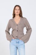 Buttoned Knit Cardigan