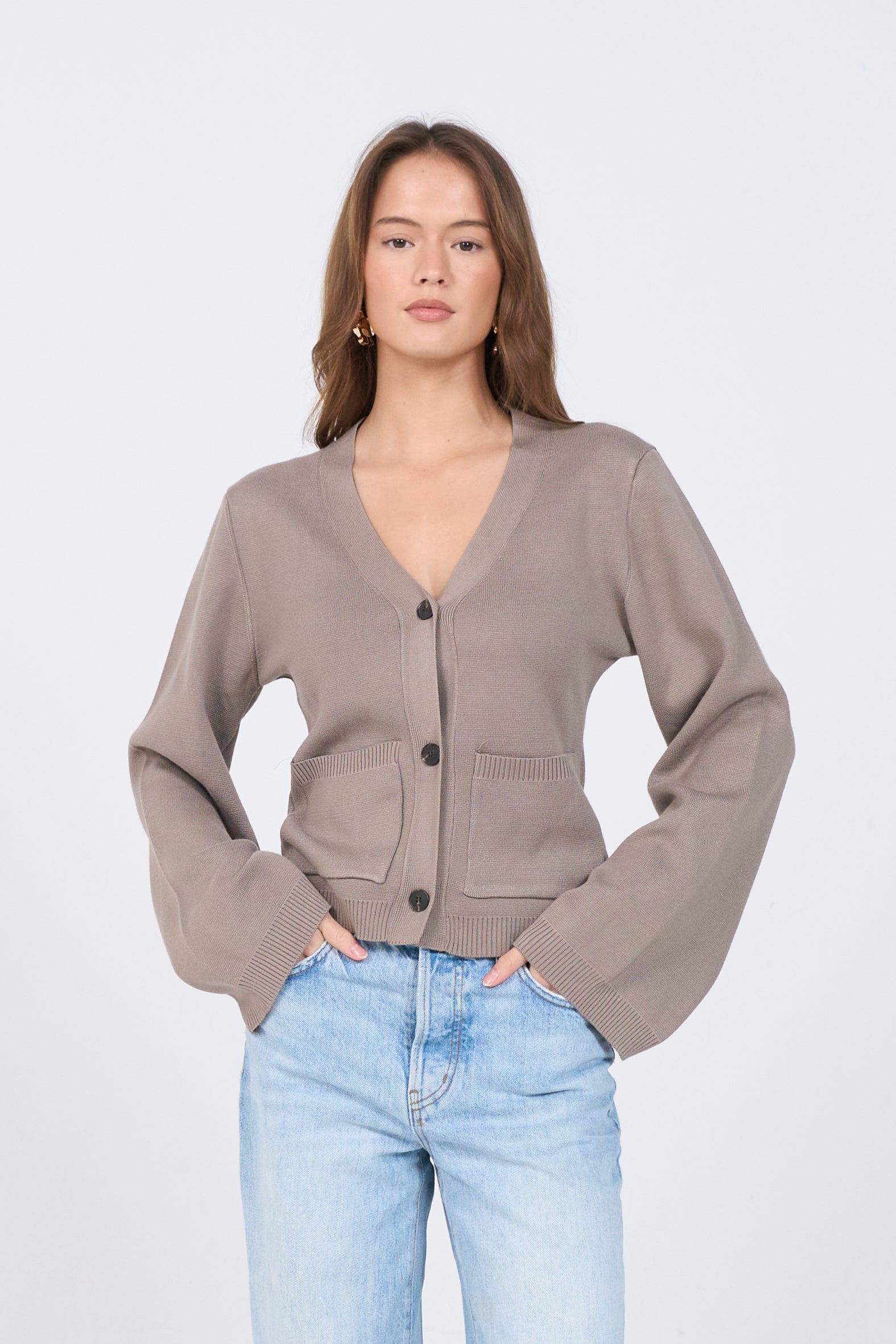 Buttoned Knit Cardigan-2