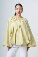 Blouse With Balloonsleeves - Light Green