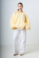Blouse With Balloonsleeves - Yellow