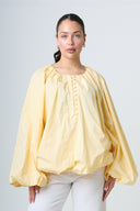 Blouse With Balloonsleeves - Yellow