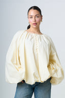 Blouse With Balloonsleeves - Butter Yellow
