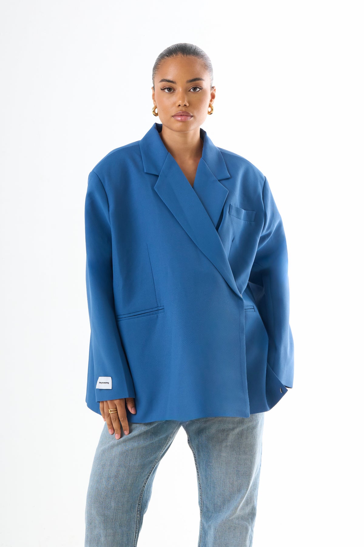 Boxy Oversized Blazer - Blue