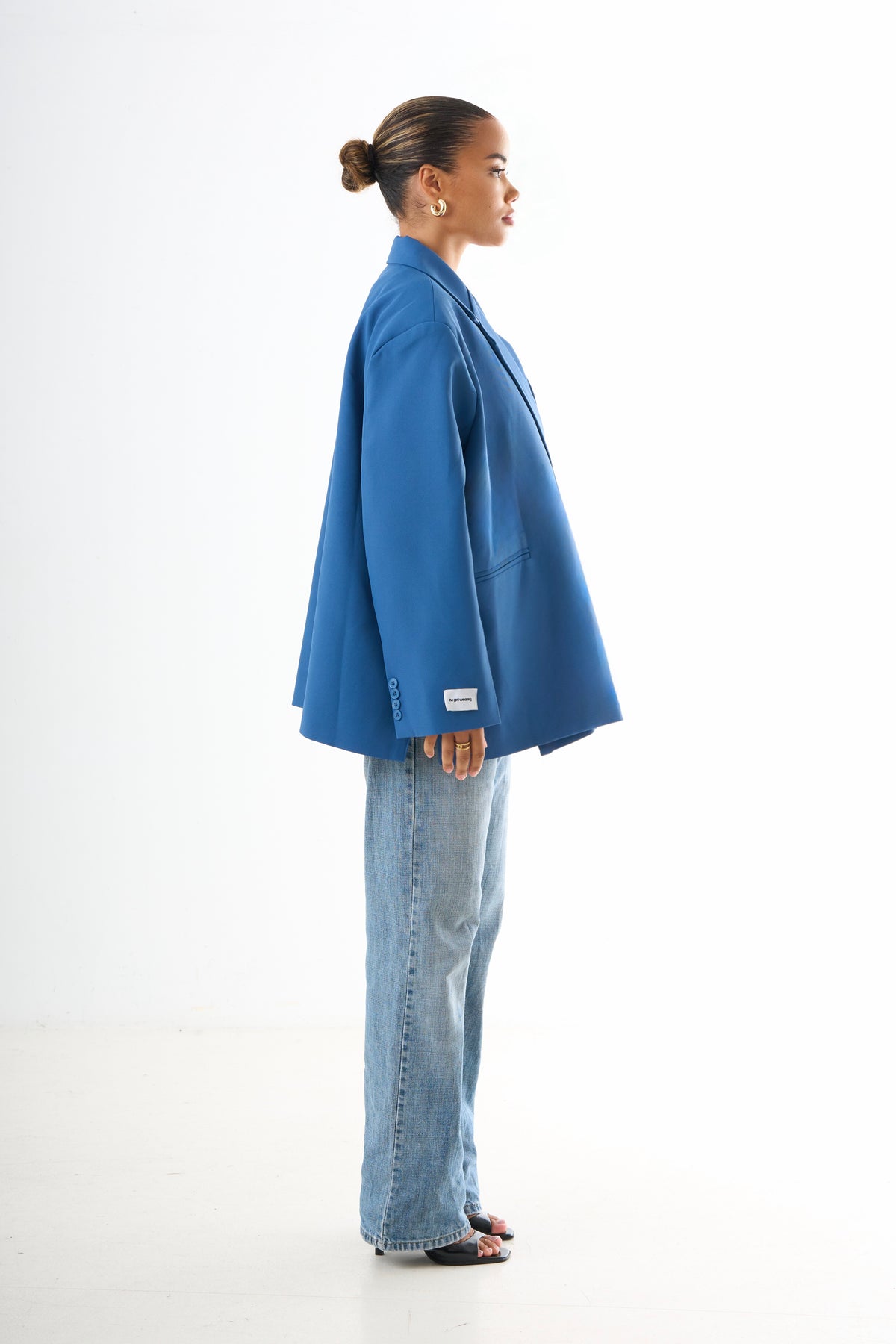 Dad Oversized Blazer – Schwarz-3