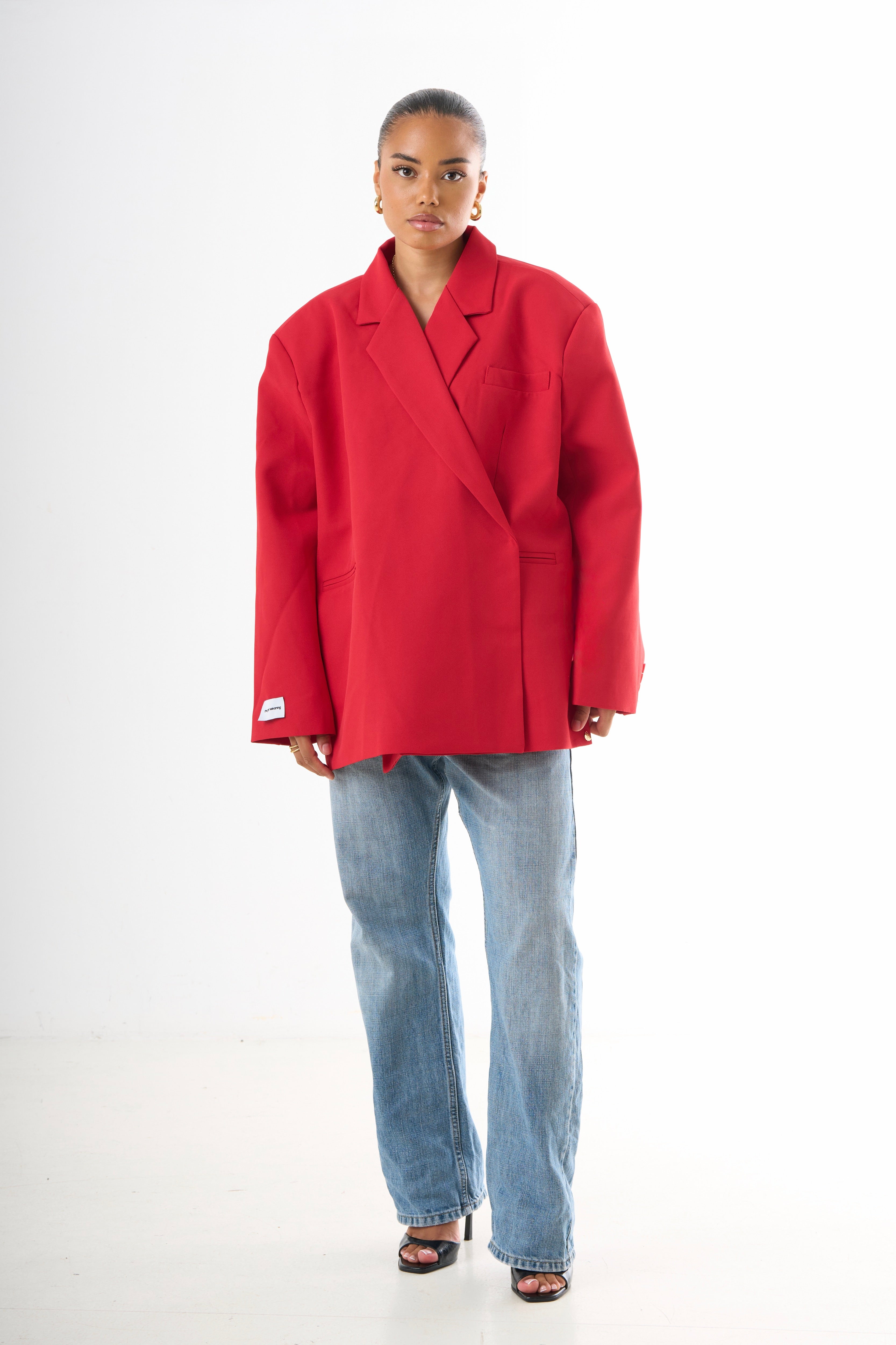 Dad Oversized Blazer – Schwarz-2