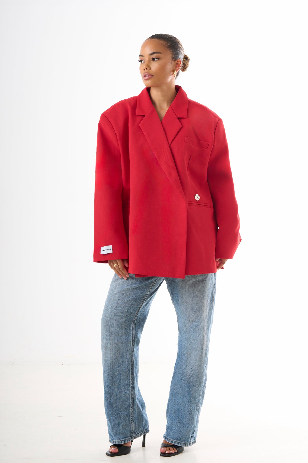 Dad Oversized Blazer – Schwarz-5