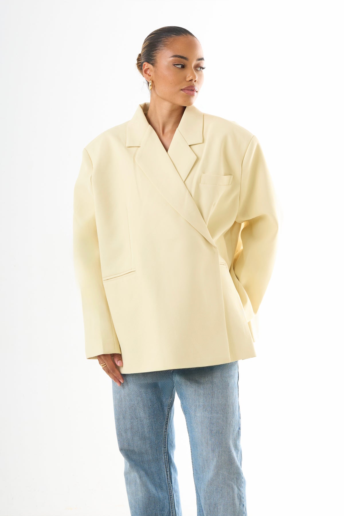Dad Oversized Blazer – Schwarz-1