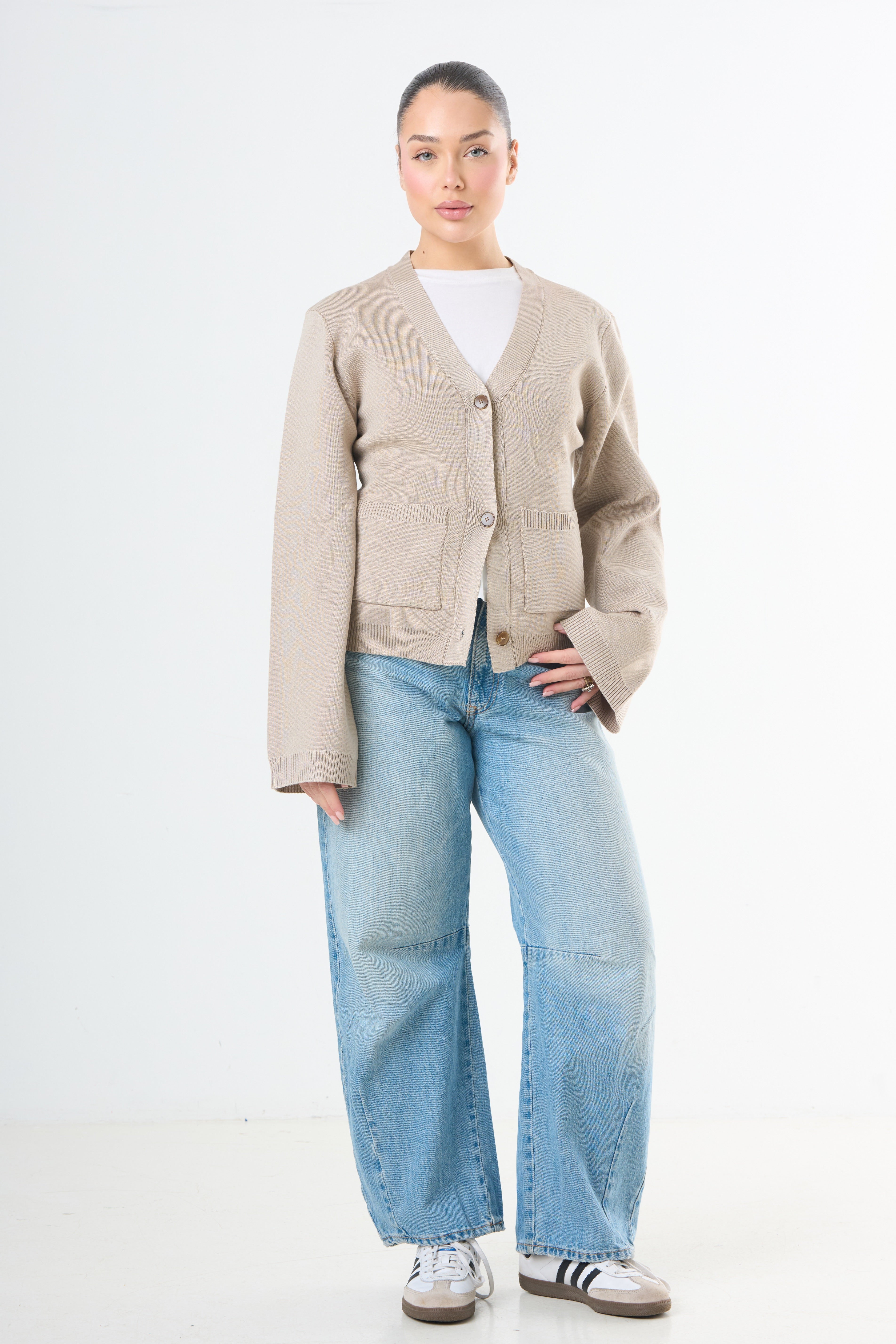 Buttoned Knit Cardigan-2