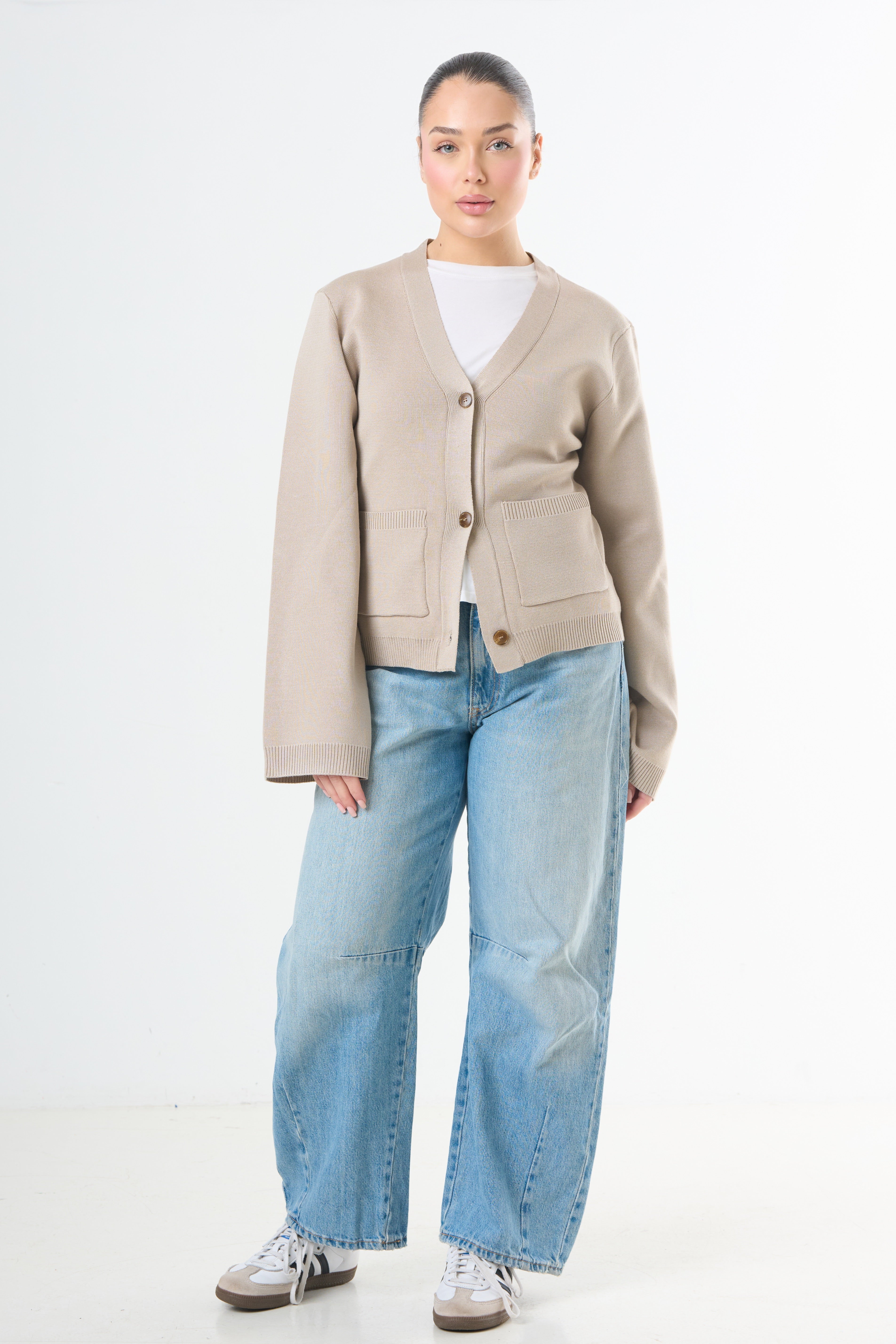 Buttoned Knit Cardigan-1