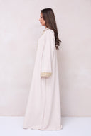 Classic Embroidered Abaya - Beige