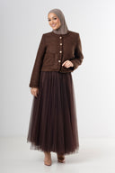 Classic Tweed Jacket - Brown