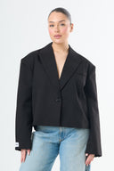 Cropped Wrap Blazer - Black