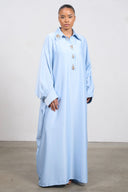Crystal Button Abaya – Blue