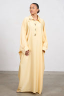 Crystal Button Abaya – Yellow