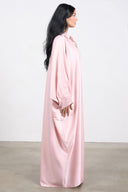 Crystal Button Abaya – Pink
