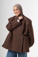 Dad Oversized Blazer - Brown