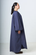 Dress With Balloonsleeves - Blue