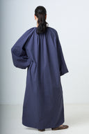Dress With Balloonsleeves - Blue