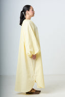 Dress With Balloonsleeves - Yellow