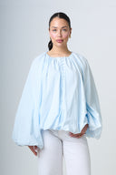 Blouse With Balloonsleeves - Light Blue