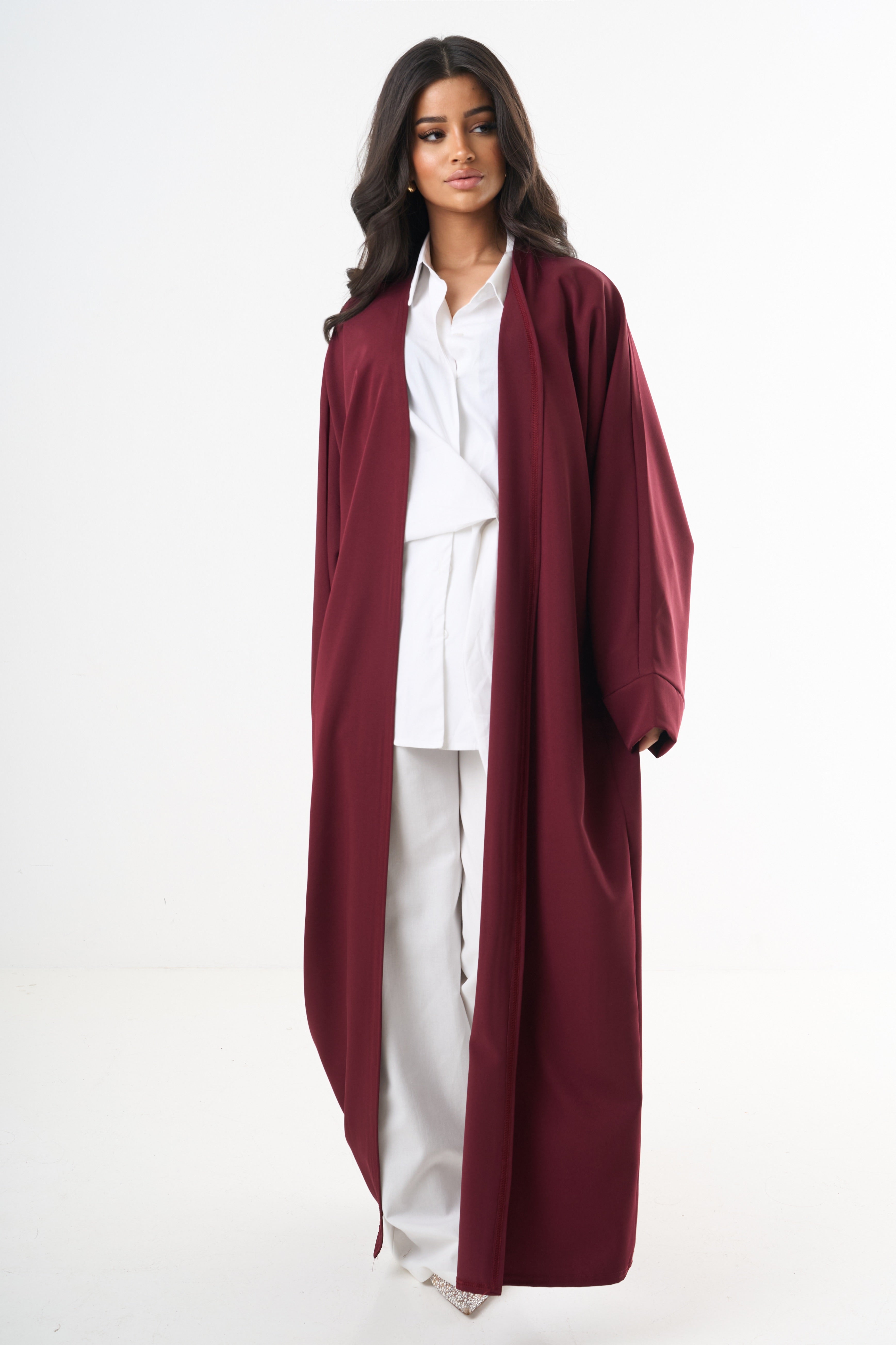 Basic Abaya - Weinrot-3