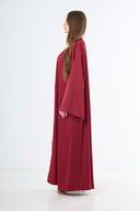 Flow Open Abaya - Bordeaux