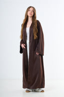 Flow Open Abaya - Brown