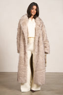 Fur Coat Long - Ecru