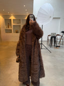 Fur Coat Long - brown