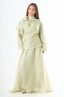 Glossy maxi skirt - Green
