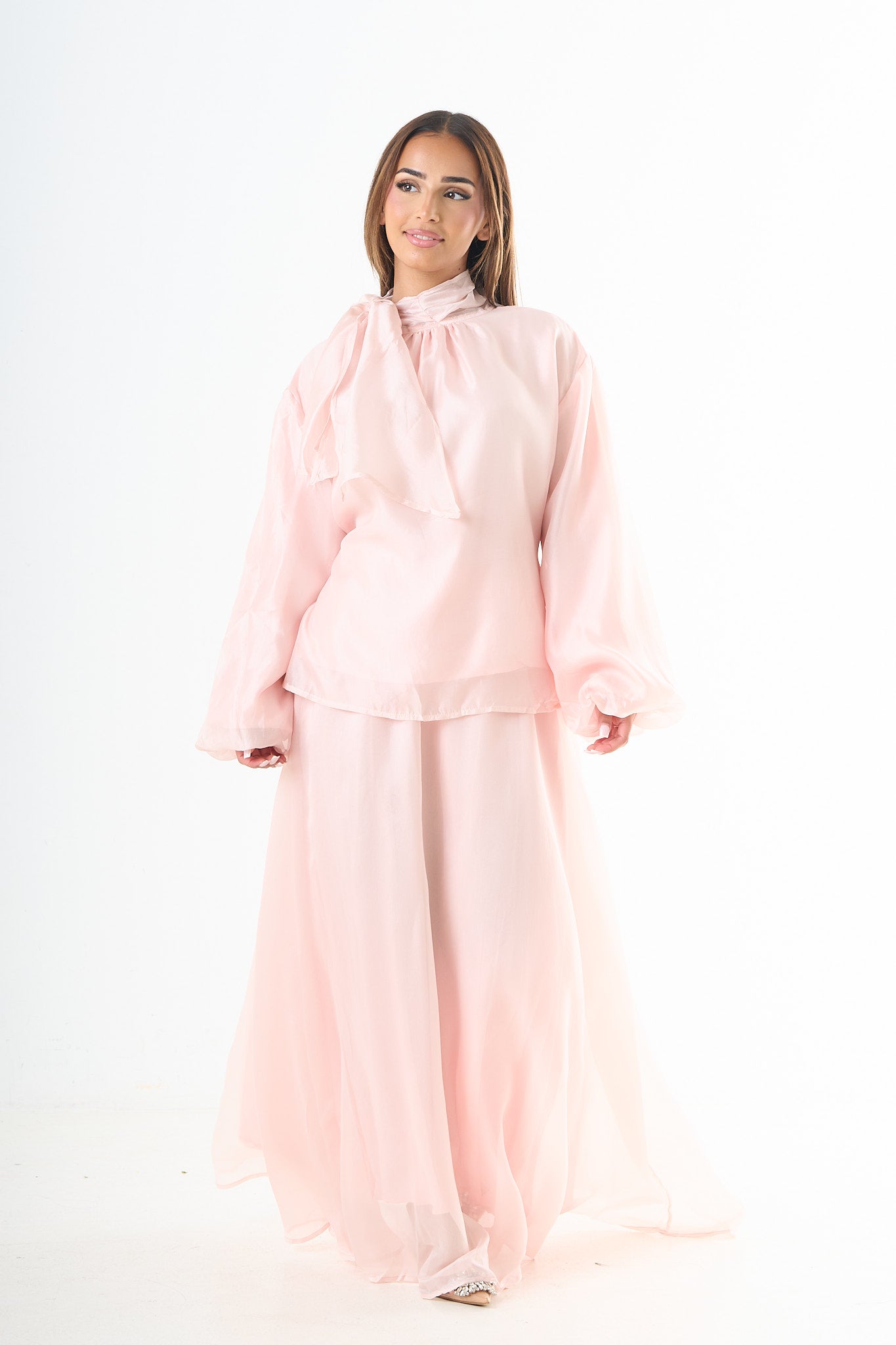 Glossy maxi skirt - Pink