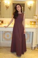 Half Sleeves Dress - Aubergine