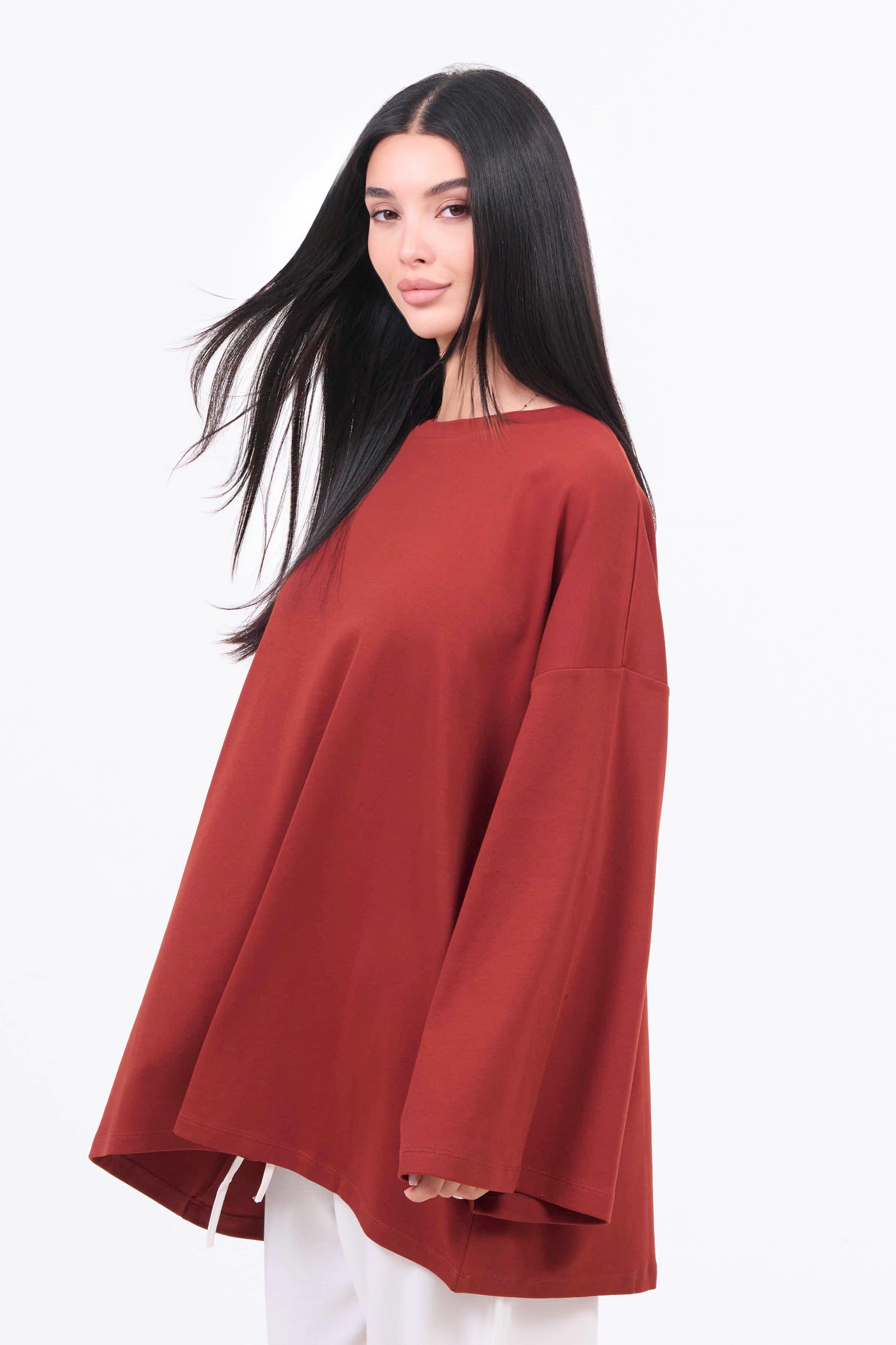 Premium Oversized Langarmshirt - Buttergelb-4
