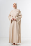 High Neck Abaya - Beige