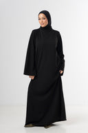 High Neck Abaya - Black