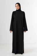 High Neck Abaya - Black