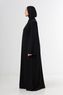 High Neck Abaya - Black