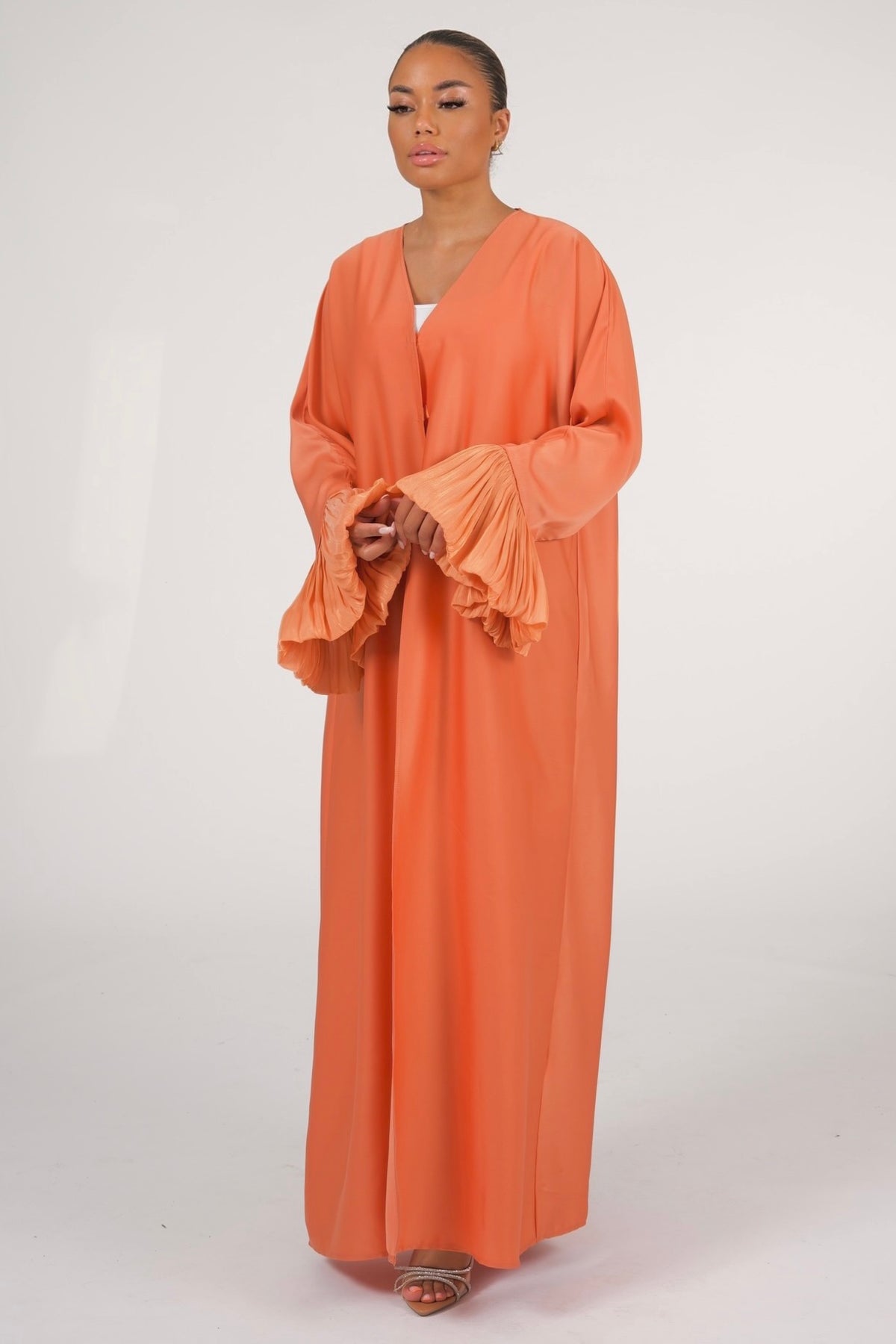 Orange Kimono With Puffed Sleeves