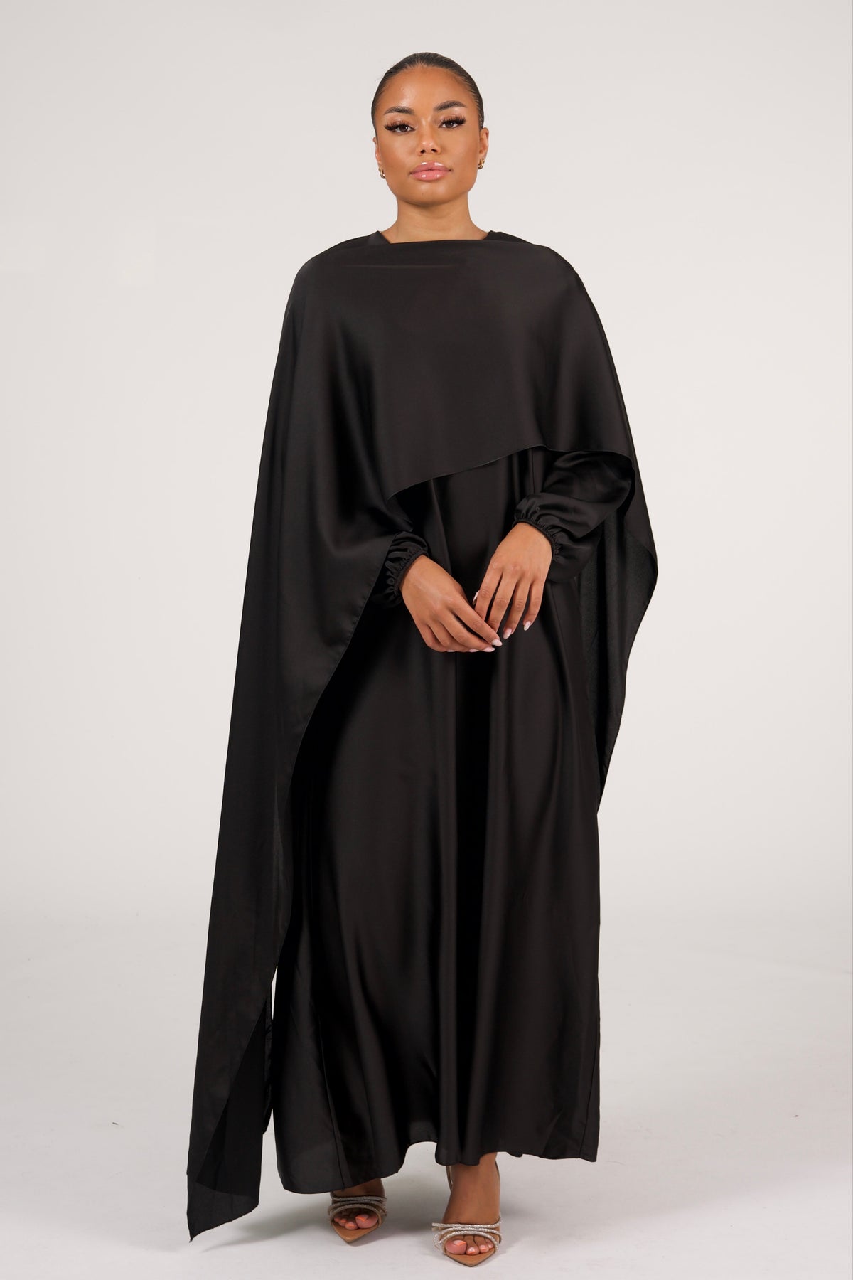 Hijabi Proof Dubai Dress | Sleeveless Dress Satin
