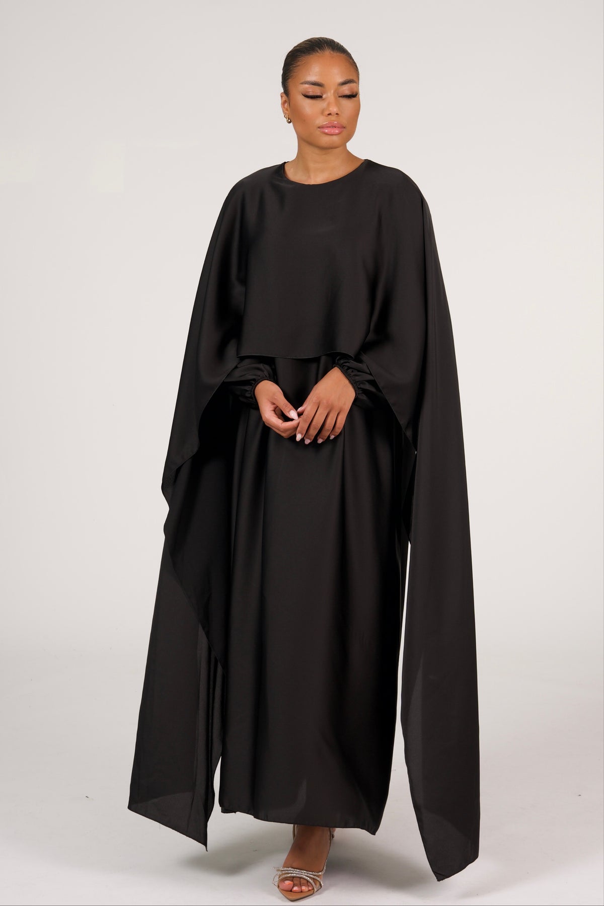 Hijabi Proof Dubai Dress | Sleeveless Dress Satin